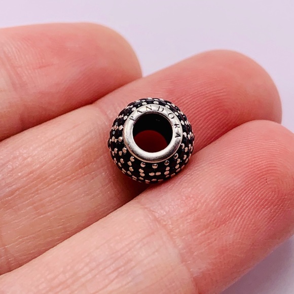 EUC Pandora 791051NCK Sterling Silver Pave Lights Bead w/ Black Nano Crystal - Picture 6 of 12